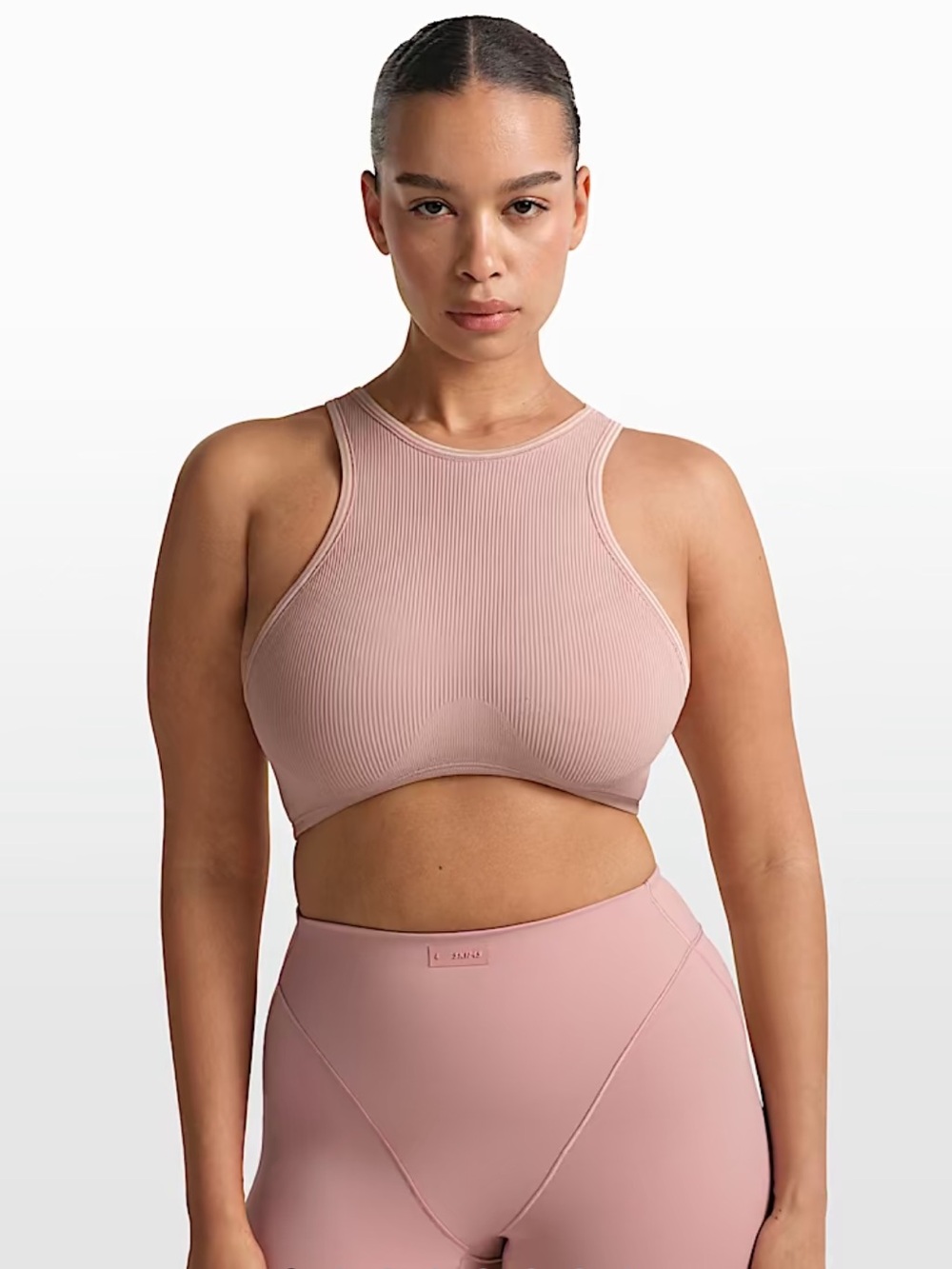 NikeSKIMS Ribbed Seamless
Women's Racerneck Bra Size L NWT Pink